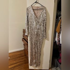 Club L silver sequin maxi dress